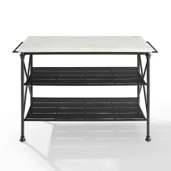 Kirklands Home Kitchen Islands & Bar Carts|Faux Marble Top 3-Tier Melody Kitchen Island
