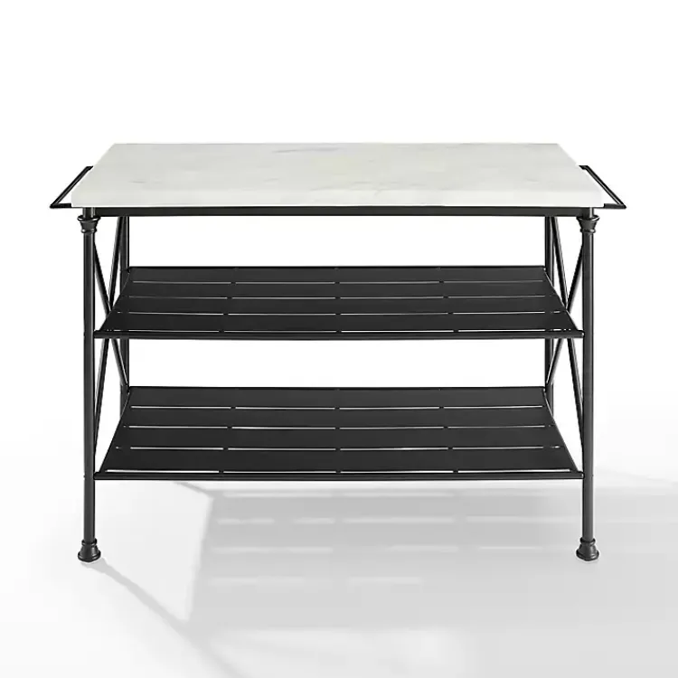 Kirklands Home Kitchen Islands & Bar Carts|Faux Marble Top 3-Tier Melody Kitchen Island