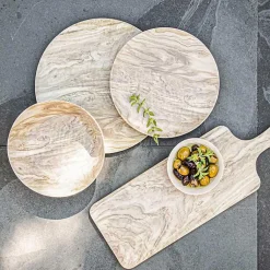 Kirklands Home Outdoor Dining|Faux Wood Melamine Serving Board Tan