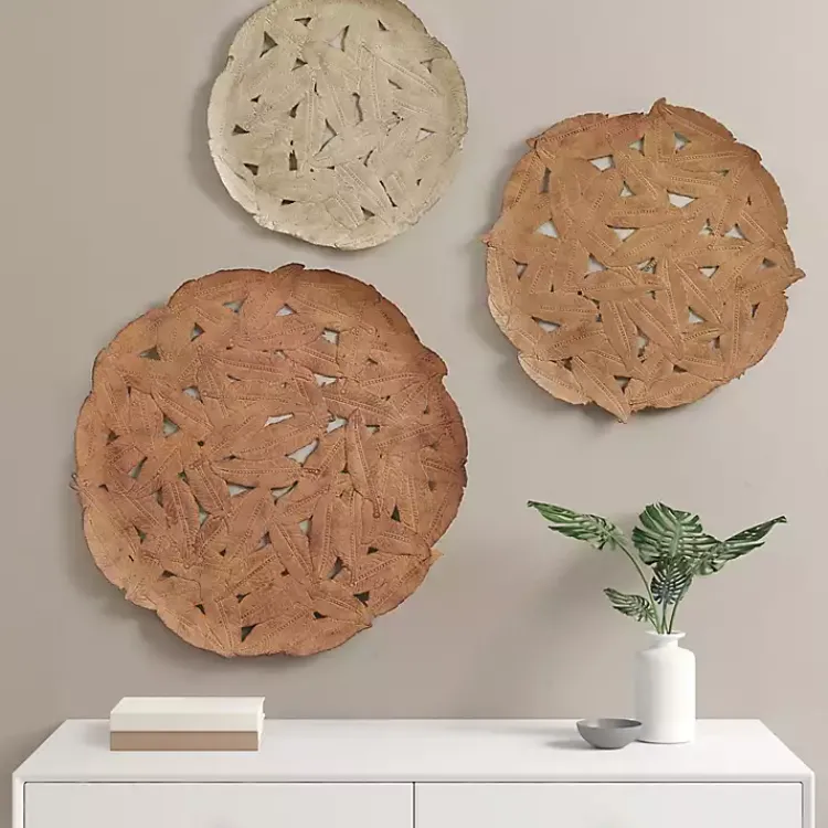 Kirklands Home Wall Plaques|Feathers Collage 3-pc. Wall Plaque Set