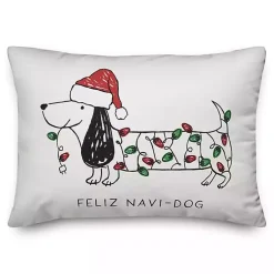 Online Feliz Navi-Dog Lumbar Pillow Christmas Pillows