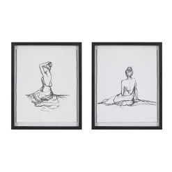 Kirklands Home Framed Art|Feminine Figures Framed Art Prints, Set of 2