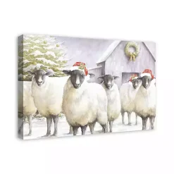 Sale Festive Sheep Christmas Canvas Art Print Christmas Art & Wall Decor