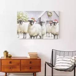 Sale Festive Sheep Christmas Canvas Art Print Christmas Art & Wall Decor