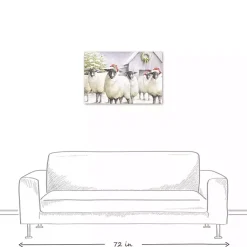 Sale Festive Sheep Christmas Canvas Art Print Christmas Art & Wall Decor