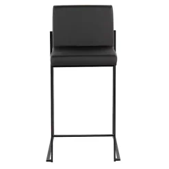 Kirklands Home Bar Stools & Counter Height Stools|Fiji Faux Leather Counter Stools, Set of 3 Black