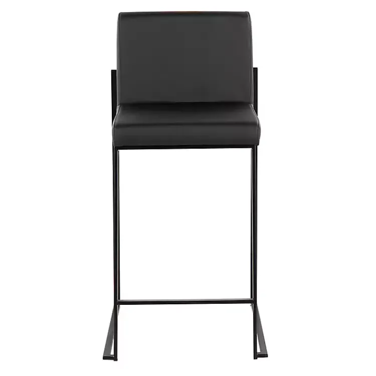 Kirklands Home Bar Stools & Counter Height Stools|Fiji Faux Leather Counter Stools, Set of 3 Black