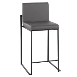 Kirklands Home Bar Stools & Counter Height Stools|Fiji Faux Leather Counter Stools, Set of 3 Gray