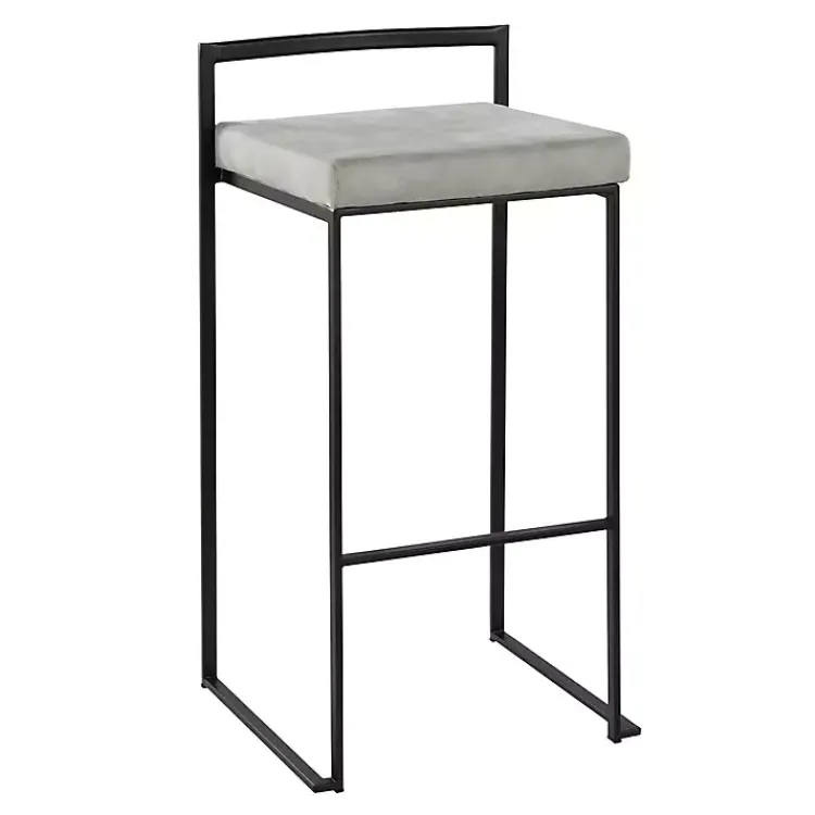 Kirklands Home Bar Stools & Counter Height Stools|Fiji Stackable Bar Stools, Set of 2 Gray