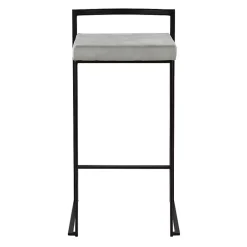 Kirklands Home Bar Stools & Counter Height Stools|Fiji Stackable Bar Stools, Set of 2 Gray