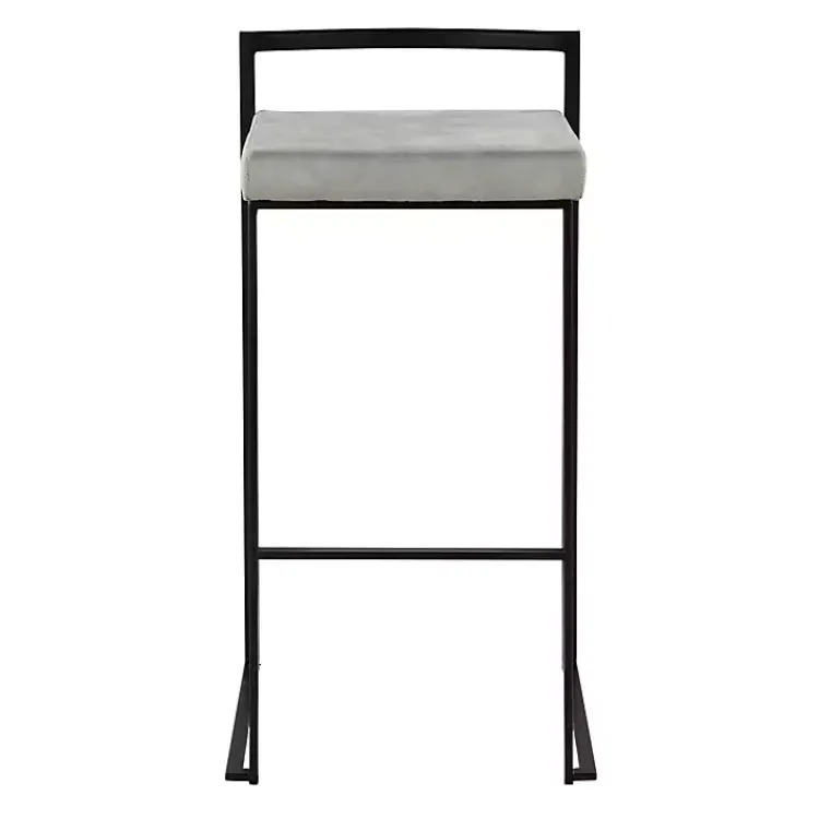 Kirklands Home Bar Stools & Counter Height Stools|Fiji Stackable Bar Stools, Set of 2 Gray