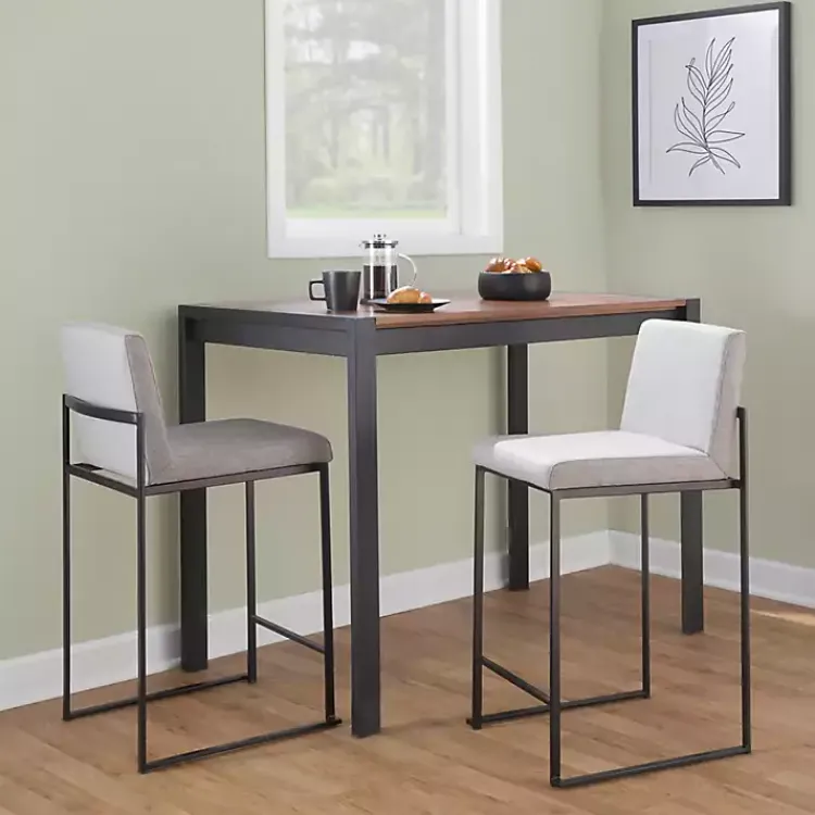 Kirklands Home Bar Stools & Counter Height Stools|Fiji Upholstered Counter Stools, Set of 3 Gray