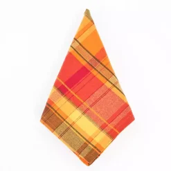 Discount Fire Orange Plaid Harvest Napkins, Set of 4 Fall