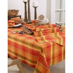 Discount Fire Orange Plaid Harvest Napkins, Set of 4 Fall