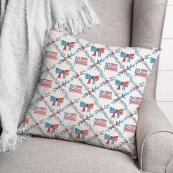 Kirklands Home Outdoor Cushions & Pillows|Flags and Bows 4th of July Indoor/Outdoor Pillow
