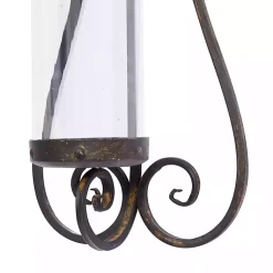 Fleur Distressed Black Iron Sconce, 31 in. Sconces