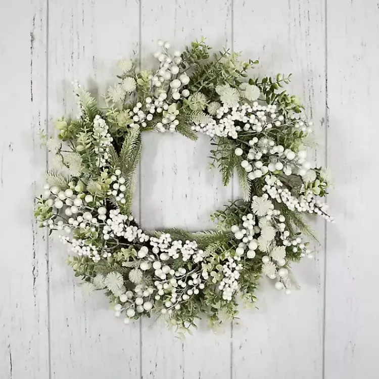 Best Flocked Eucalyptus and Pine Christmas Wreath Christmas Wreaths