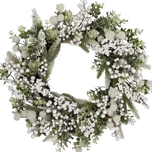 Best Flocked Eucalyptus and Pine Christmas Wreath Christmas Wreaths