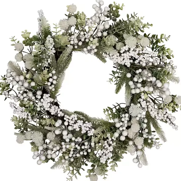 Best Flocked Eucalyptus and Pine Christmas Wreath Christmas Wreaths