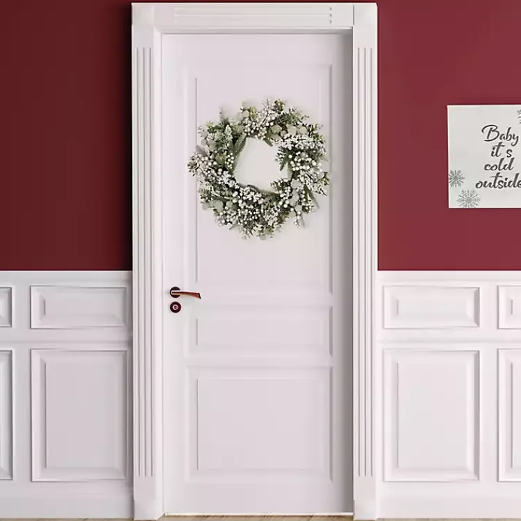 Best Flocked Eucalyptus and Pine Christmas Wreath Christmas Wreaths