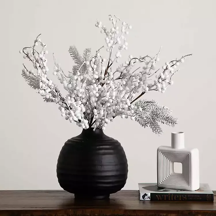 Best Flocked Holly Berry Stems, Set of 3 Stems & Bouquets