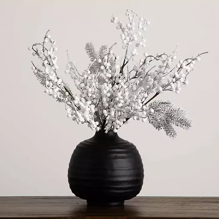 Best Flocked Holly Berry Stems, Set of 3 Stems & Bouquets