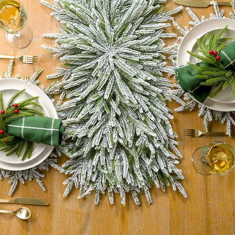 Discount Flocked Norfolk Pine Table Topper Christmas Dining & Entertaining