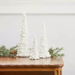 Best Flocked Resin Cone Tree Figurines, Set of 6 Christmas Decorations