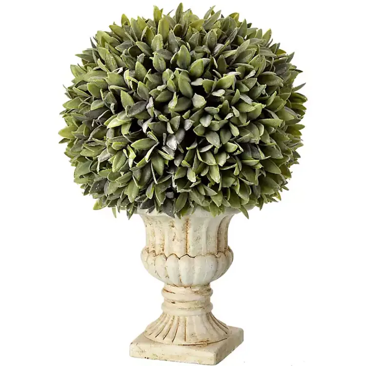 Best Flocked Sage Ball in Urn Arrangement, 15 in. Trees & Topiaries