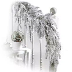 Best Flocked Weeping Noble Fir Garland Christmas Arrangements & Garland