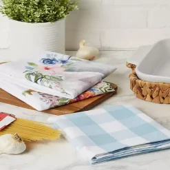 New Floral and Easter Bunnies Dish Towels, Set of 3 Easter Decorations