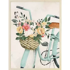 Kirklands Home Framed Art|Floral Bike Basket Framed Art Print