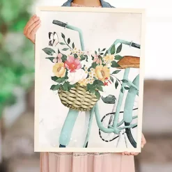Kirklands Home Framed Art|Floral Bike Basket Framed Art Print