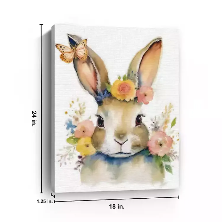 New Floral Easter Bunny Canvas Art Print Easter Decorations