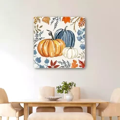 Outlet Floral Edge Pumpkins Canvas Wall Art Fall