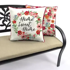 Kirklands Home Outdoor Cushions & Pillows|Floral Home Sweet Home Outdoor Pillow