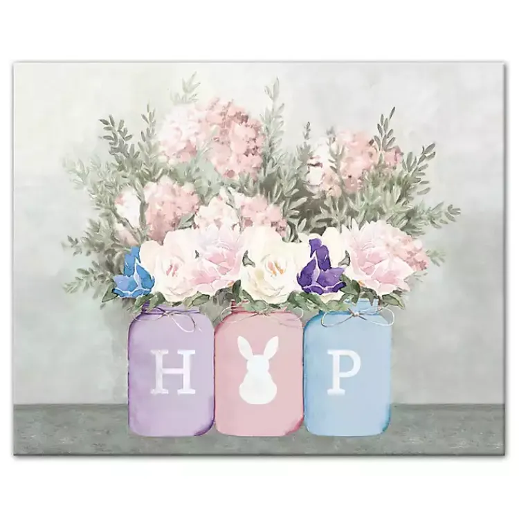 Sale Floral Mason Jars Hop Canvas Art Print Easter Decorations
