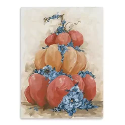Online Floral Pumpkin Stack Canvas Art Print Fall