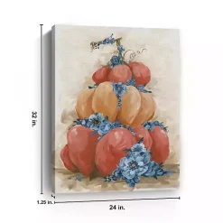 Online Floral Pumpkin Stack Canvas Art Print Fall