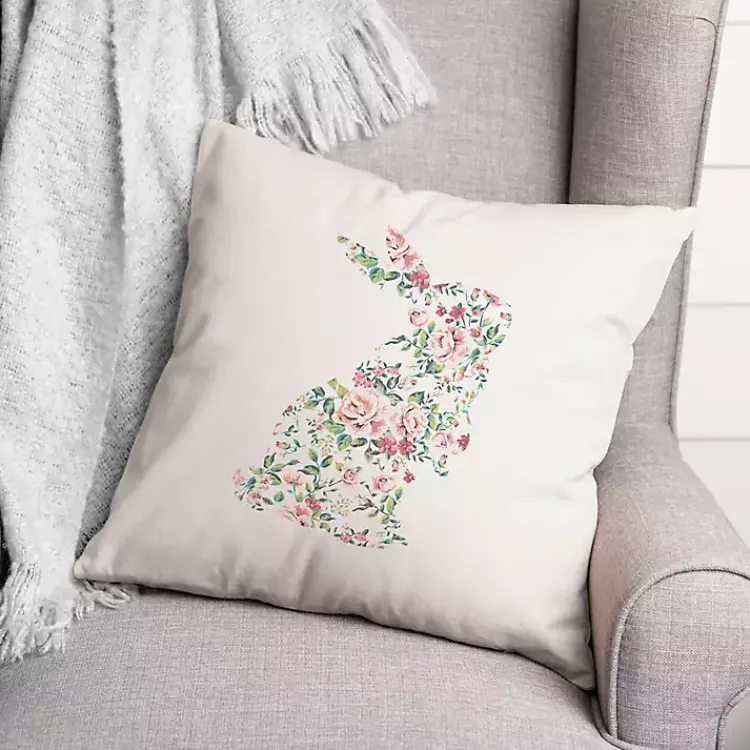 Floral Rabbit Easter Pillow Easter Decorations