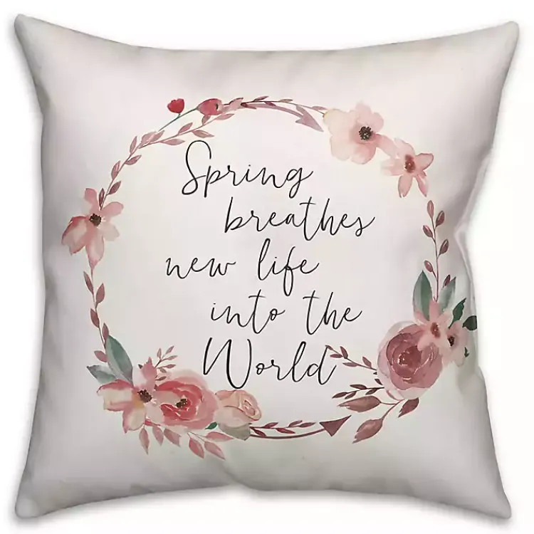 Floral Wreath Spring Pillow Easter Decorations