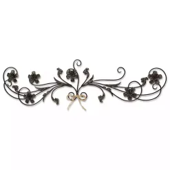 Kirklands Home Wall Plaques|Flower Scroll Metal Wall Plaque Black