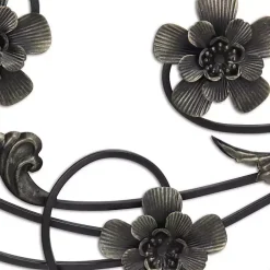 Kirklands Home Wall Plaques|Flower Scroll Metal Wall Plaque Black