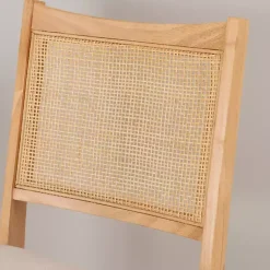 Kirklands Home Accent Chairs|Folding Rat Cane Back Cushioned Chair Tan