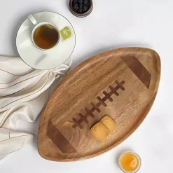Kirklands Home Serving & Entertaining|Football Shaped Acacia Wood Serving Board Brown