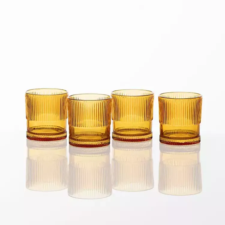 Kirklands Home Glassware & Drinkware|Fortessa Amber NoHo Short Glasses, Set of 4 Orange