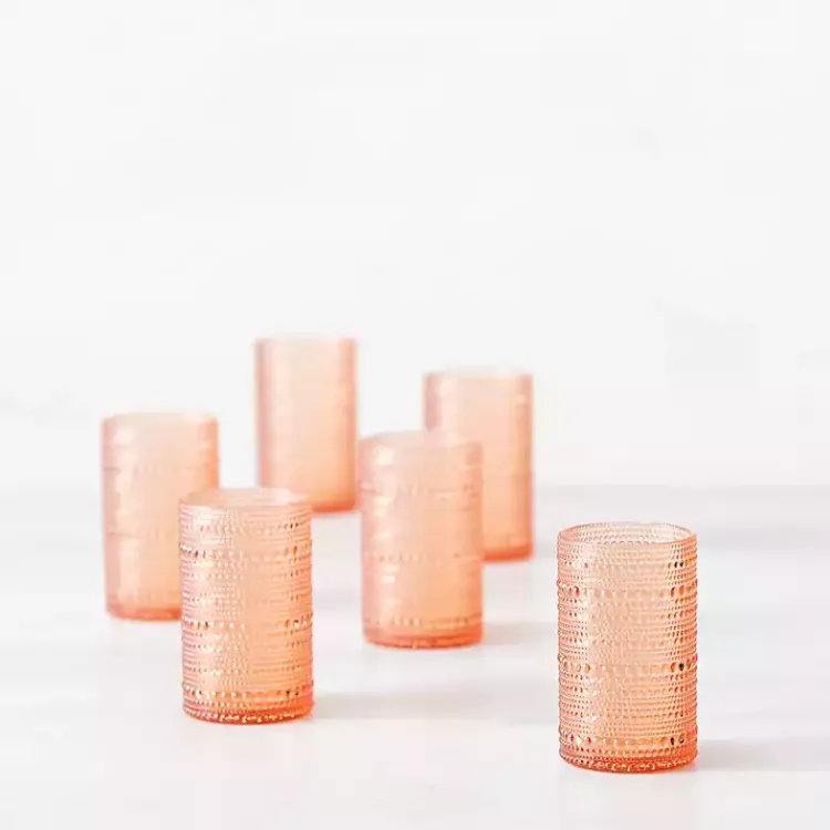 Kirklands Home Glassware & Drinkware|Fortessa Coral Orbetto Highball Glasses, Set of 4 Orange