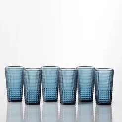 Kirklands Home Glassware & Drinkware|Fortessa Cornflower Malcolm Tall Glasses, Set of 6 Blue