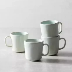 Kirklands Home Glassware & Drinkware|Fortessa Cypress Ceramic Mugs, Set of 4 Blue