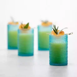 Kirklands Home Glassware & Drinkware|Fortessa Lagoon Bead Tall Glasses, Set of 6 Blue